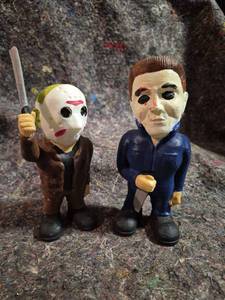lot 33 image: 3d Printed Jason and Michael Myers 3d Printed Figures Lot of 2