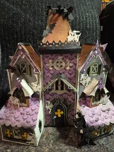 lot 56 image: Haunted House 3D Paper Craft Castle Tower Halloween Decoration