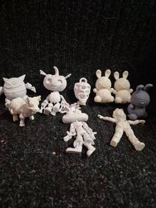 lot 73 image: Lot of 3D Printed Toy Figures and Heads - Many Articulated