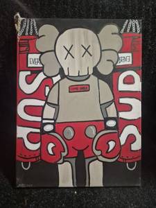 lot 83 image: Wall Art Canvas Cartoon Character Skull Design Red Black White 12 x 16
