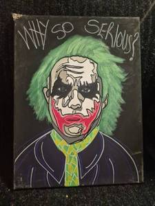 lot 86 image: Why So Serious Hand-Painted Canvas Art 12 x 16
