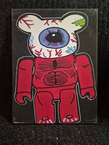 lot 89 image: Hand-Painted Anatomical Bear Figure on Canvas 12 x 16