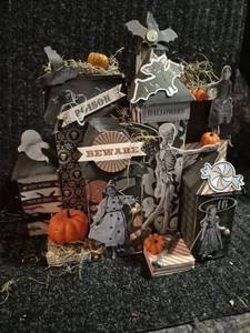 lot 116 image: Halloween Haunted House 3D Paper Craft Decoration Kit Assembly