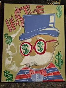 lot 125 image: Hand Painted on Canvas Pop Art Dollar Sign 16 x 20