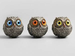 lot 12327 image: Wise Watcher Lucky Owl Figurine, Set of 3