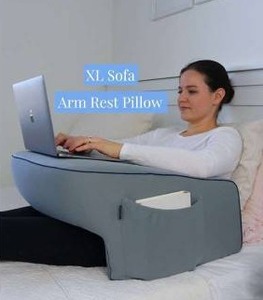 lot 12355 image: XL Sofa Arm Rest Pillow With Zippered Cover