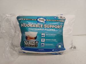 lot 12363 image: Sealy Sterling Collection Huggable Support Squishable Pillows 2-Pack Standard 18x26in