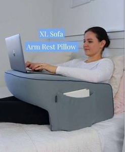 lot 12378 image: XL Sofa Arm Rest Pillow With Zippered Cover