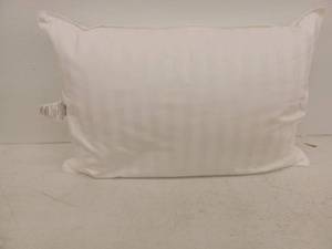 lot 12397 image: Hotel Grand White Down Damask Stripe Pillow Jumbo 350 Thread Count
