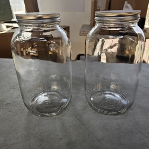 lot 2054 image: Lot of 2 64OZ Glass Jar with Lid