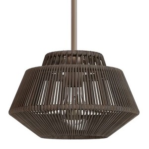 lot 2060 image: $120 Hunter Fans 10.5 Brookhollow Mini Pendant Ceiling Light Sable Rattan Finish