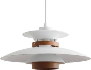 lot 2062 image: EFINEHOME Modern Decor Adjustable Pendant Lamp Kitchen Island, Aluminum and Wood Finish,1-Light E26 Base Ceiling Hanging Light for Dining Room Shop Restaurant (WhiteDark Wood Grain, 40cm)