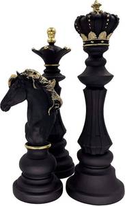 lot 2065 image: LOOYAR 3 Pack Chess King Queen Knight Statue Set