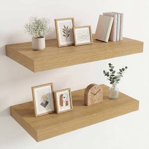lot 2097 image: Vivelove 12 Deep Floating Shelves 24x12 Set of 2, Oak