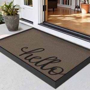 lot 3085 image: LUMI Outside Welcome Door Mat 24x36, Non-Slip Durable Rubber Easy Clean