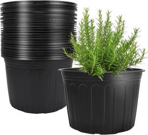 lot 3088 image: 30 Pack 5 Gallon Plastic Nursery Pots,12.8 Inch Thickened Soft Plant Pots with Drainage Holes,Flower Planter Container for Seedlings Garden,Indoor and Outdoor