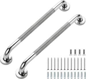 lot 3096 image: Grab Bars for Shower, 18 Inch Shower Handle, 2 Pack, Polished Nickel