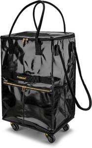 lot 3100 image: PASMAN Reusable Foldable Rolling Grocery Bag on 5 Wheels,Large,Black