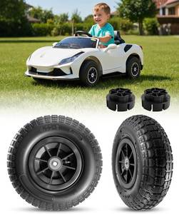 lot 3113 image: 12 Rubber Tires Wheels for Power Wheel Ride-On Car, Bearing Upgrade Kit