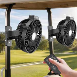 lot 3123 image: 8-inch Magnetic Golf Cart Fan with Heavy-Duty Strap, 12000mAH Battery Operated Fan with Dual-Magnet, Bright Lighting, Compatible with EZGO Club Car Yamaha, Golf Cart Accessories, Golf Gift 2026