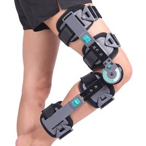 lot 3126 image: Hinged ROM Knee Brace Adjustable Post Op Support for Leg Rehab