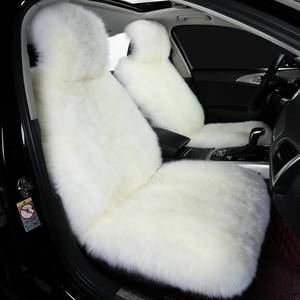 lot 3153 image: $102 2 Pack Fluffy Sheepskin Car Seat Covers for Soft Auto Fur Pet Cushion Pad