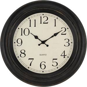 lot 3154 image: Foxtop Large Retro Wall Clock Silent Battery Operated Clock 18 Bronze