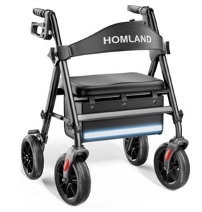 lot 3156 image: HOMLAND R11 Lightweight Rollator Walker with Seat