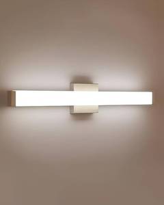 lot 5255 image: 24 LED Bathroom Vanity Light14W Brushed Nickel 4000K Square