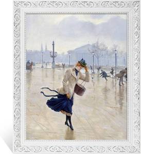lot 5268 image: 16x20 White Canvas Frame for Modern Landscape Painting Wall Art. There are a couple dents so Pictures. Frame only