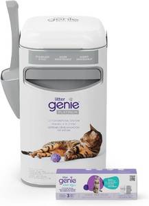 lot 5271 image: Litter Genie Platinum Stainless Steel Pail with Easy Roll Refill, 12 bags