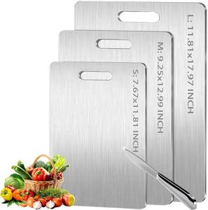 lot 7124 image: Titanium Cutting Board Set of 3,100% Pure Titanium Cutting Boards for Kitchen Double Sided,Hygiene Durable Dishwasher,Fruit & Vegetables  SML)