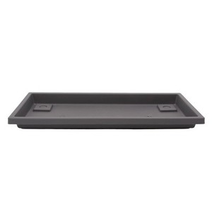 lot 7137 image: The HC Companies Venetian Rectangular Plant Tray, Plastic Drip Saucer, Warm Gray 30