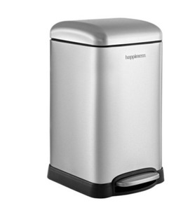 lot 7176 image: happimess Betty Retro Mini 3.2-Gallon Step-Open Trash Can, Chrome