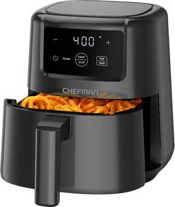 lot 7178 image: CHEFMAN 2 Qt Mini Air Fryer   Digital Space-Saving Compact Air Fryer with Nonstick and Dishwasher Safe Basket, Quick & Easy Meals in Minutes, Features Digital Timer and Shake Reminder   Black