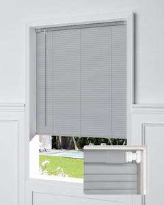 lot 8143 image: UNISHADES No Drill Cordless Mini Blinds, 48 W   48 H Grey
