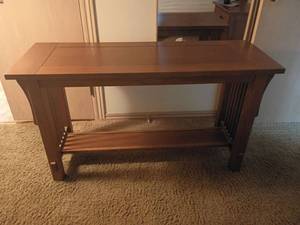 lot 928 image: Table with Bottom Shelf.   27 x 49 x 17.  Matches lots 923 and 926
