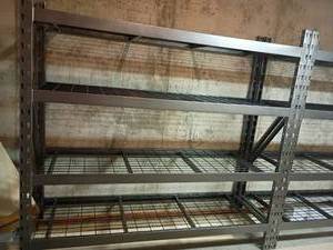 lot 943 image: Industrial Shelves.  Will need to be taken down.  Located in basement. 72 x 77 x 24
