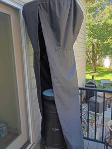 lot 963 image: 7ft. Outdoor Propane Heater with Cover and Extra Stand