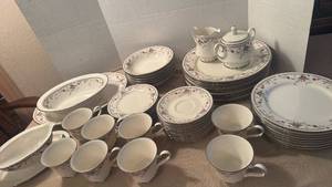 lot 1010 image: Noritake ivory China Adagio service for 8 with serving dishes