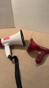 lot 1018 image: Handheld megaphone and voice changing toy megaphone
