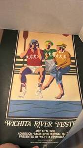 lot 1037 image: Vintage Wichita River Fest Admission Poster May 10-19 1985 approx 28x21