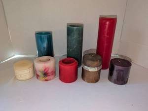 lot 1113 image: Pillar Candles Lot Pieces Basic Pillar Assorted Colors