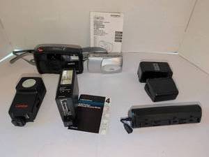 lot 1118 image: Pentax 35mm film and Olympus Digital Camera with Flash and misc.