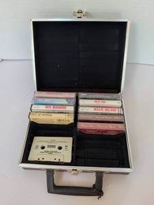 lot 1140 image: Cassette Tape Storage Case w Cassettes including Sinatra Diamond Joel Nelson