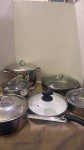 lot 1278 image: Tramontina and other Cookware Set with Glass Lids Multiple Pots and pans
