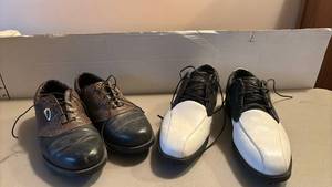 lot 1314 image: FootJoy Golf Shoes Lot 2 Pairs Mens Lace-Up Oxford size 9.5