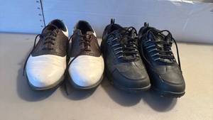 lot 1318 image: Footjoy and dimenston mens golf shoes size 9