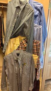 lot 1348 image: 8 long sleeve button up mens shirts size L and M