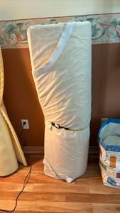 lot 1411 image: Foam Bed topper with cover - 51 inches wide